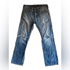 Silver Jeans Co Zac Flap Men’s Jeans 32x31 Blue Distressed Ripped Denim
